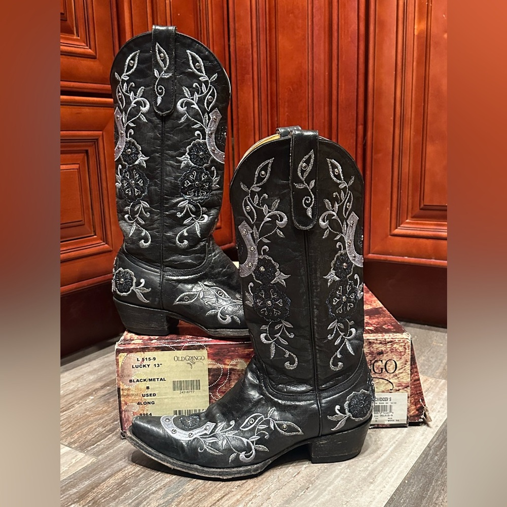 Old Gringo Boots Lucky Crystal Horseshoe Cowboy Size 7.5 Wedding Cowgirl Rodeo